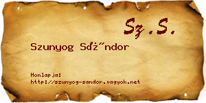 Szunyog Sándor névjegykártya